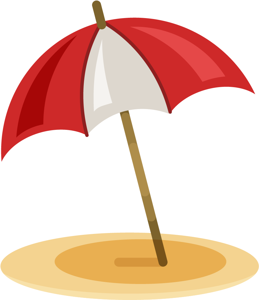 卡通手绘遮阳伞 - Umbrella Clipart (1050x1050), Png Download