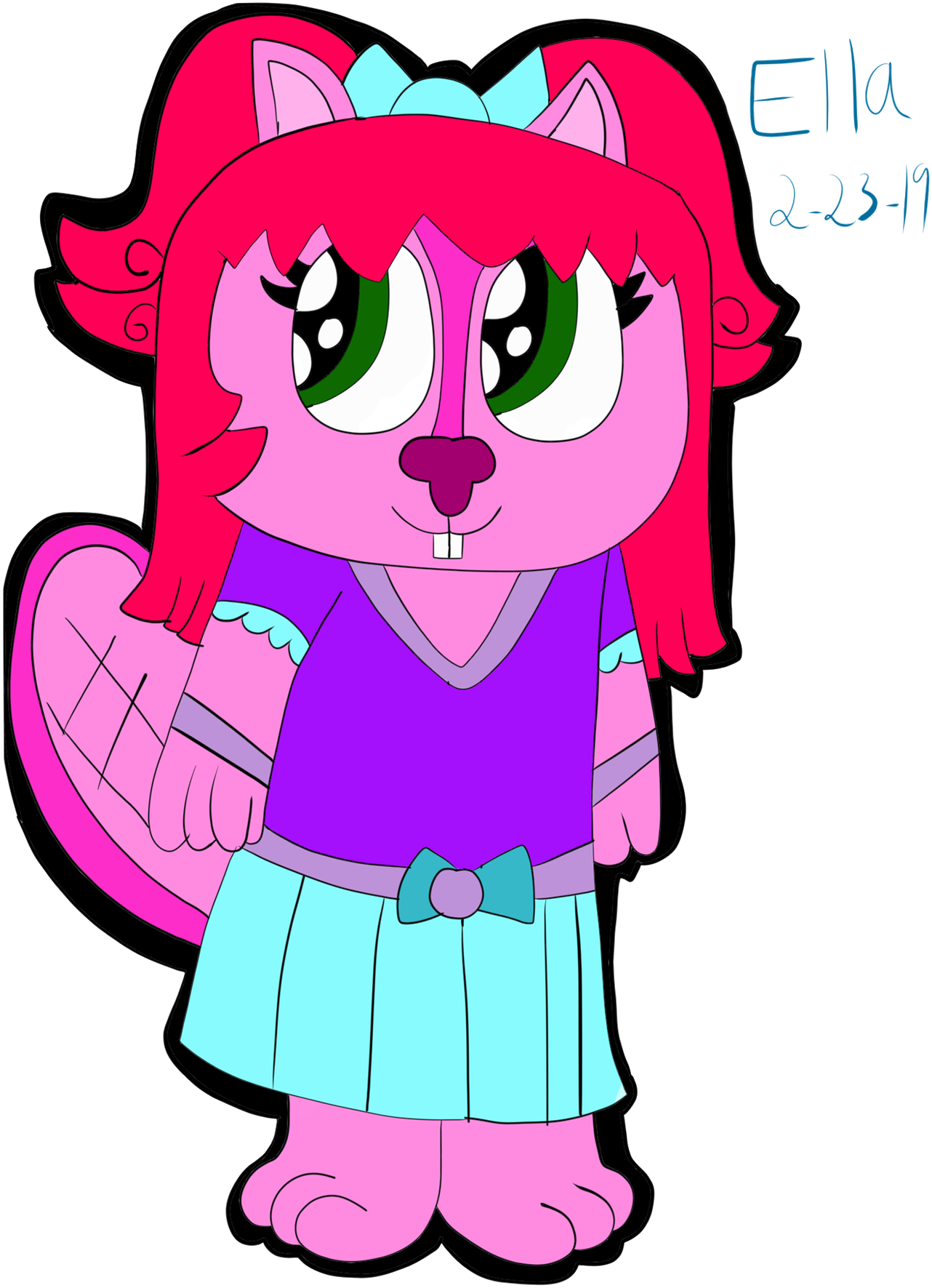 Ella The Beaver With Bio I Wanted To Make Inna A Big - Cartoon Clipart (1453x1920), Png Download