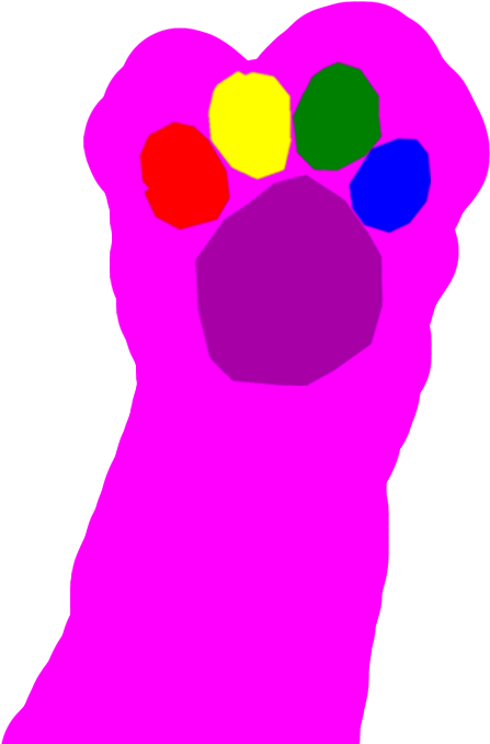 Cheer Bear Put The Paw Print On The Screen Clipart (510x691), Png Download