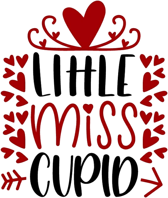 Little Miss Cupid - Valentines Day Baby Onesie Clipart (732x729), Png Download