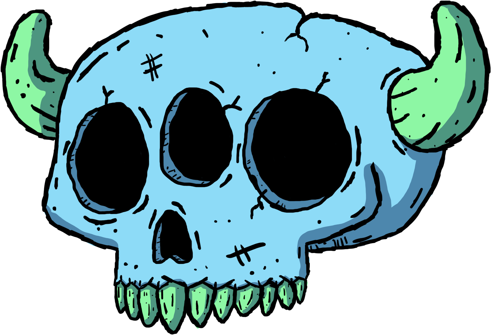 Austin's Stickies - Skull Clipart (2000x2000), Png Download
