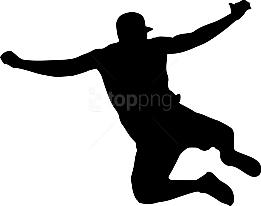 Free Png Happy Jump Silhouette Png Images Transparent - Silhouette Of Person Jumping Png Clipart (850x670), Png Download