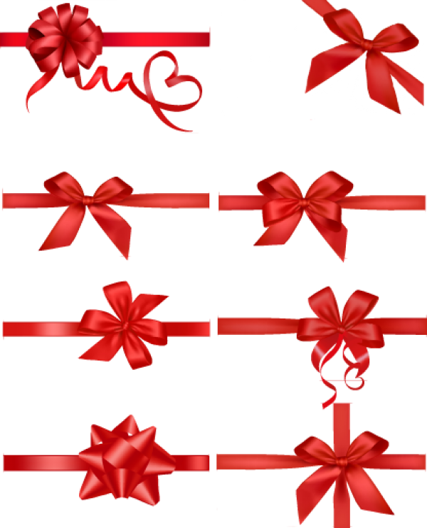 Diferent Types Red Ribbon Free Png Download - Moño Con Liston Para Regalo Clipart (600x741), Png Download