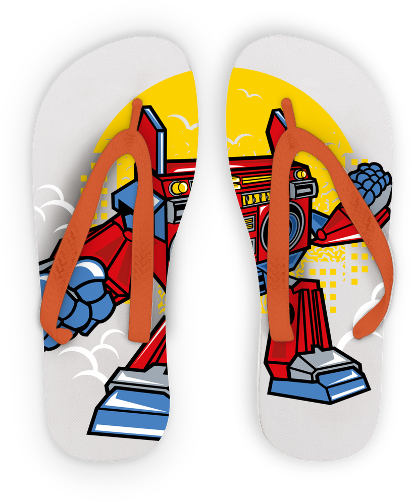 Bomber Robot ﻿kids Flip Flops - Cartoon Clipart (1024x1024), Png Download