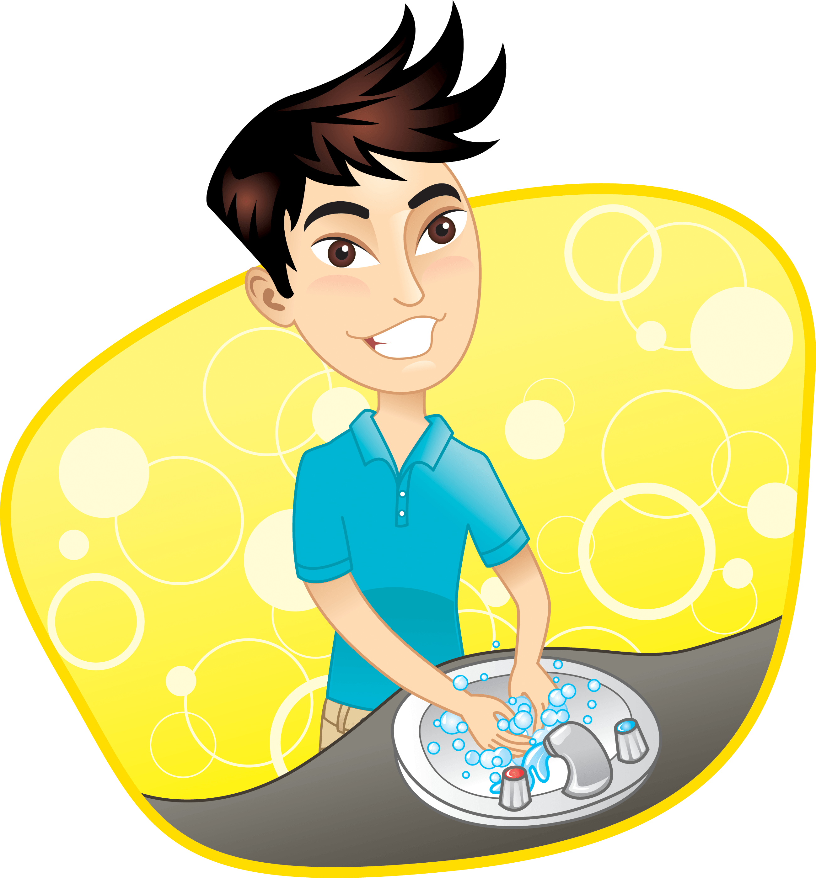 Boy Washing His Hands Clipart (2600x2800), Png Download