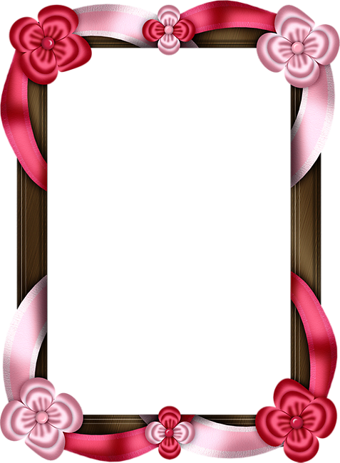 Frame Flowers Blue Transparent Clipart (477x650), Png Download