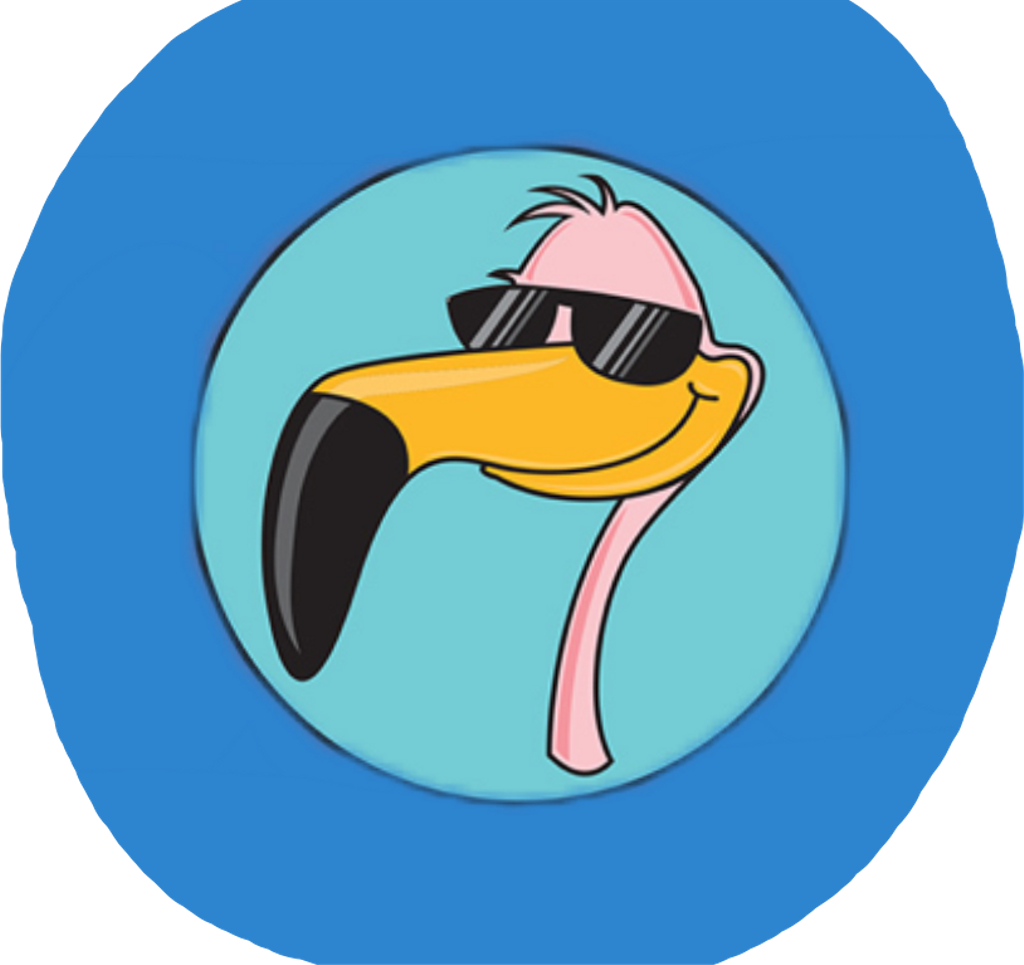 Bonjour Sticker - Flamingo Cartoon Clipart (1024x965), Png Download