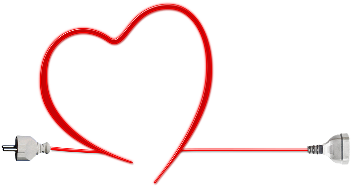 Plug Socket Images - Heart Current Clipart (960x640), Png Download