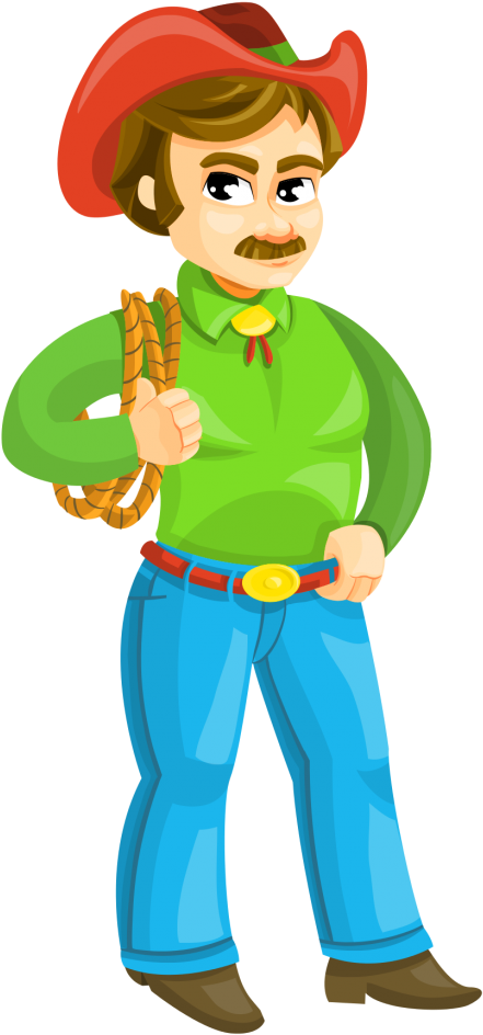 Cowboy Vector Png Transparent Image - Cartoon Png Clipart (500x1023), Png Download