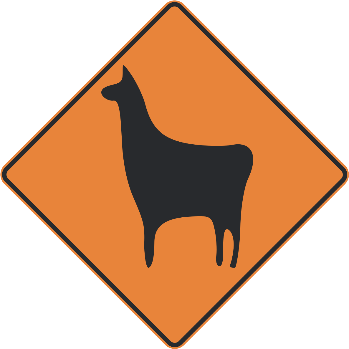 Road Sign Llama - Llama Road Sign Clipart (1024x1024), Png Download