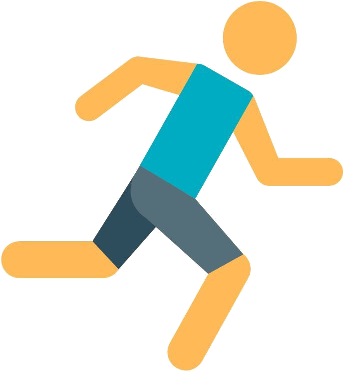 Location Clipart Transparent Background - Run Flat Design Png (795x785), Png Download