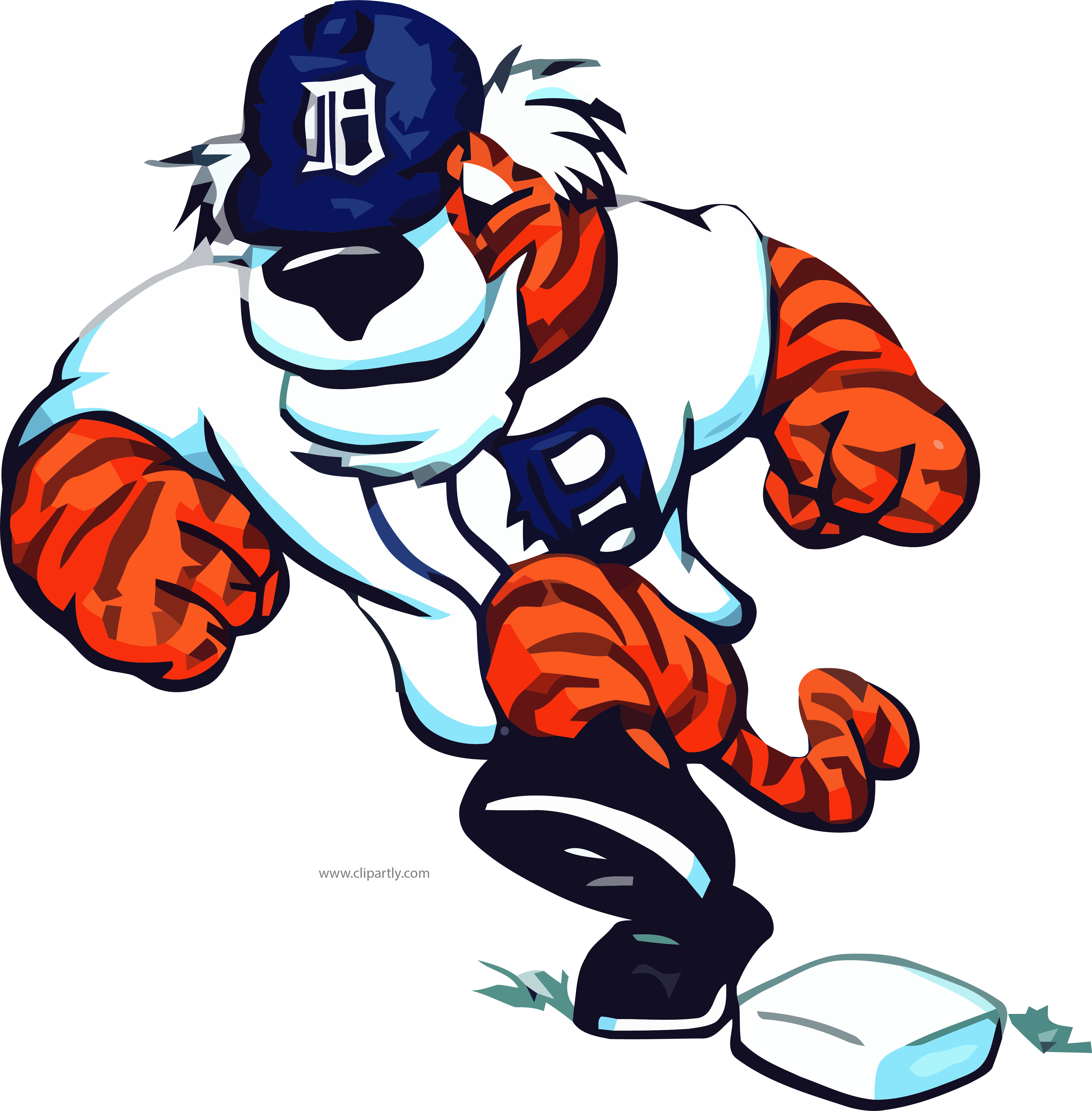 Cartoon Tigger Kick Clipart Png Download - Diving Catch Transparent Png (3803x3868), Png Download