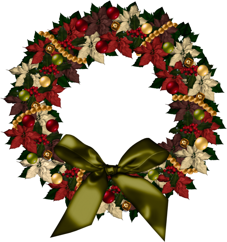 Christmas Png Photo - Christmas Wreath Clip Art Transparent Png (800x854), Png Download