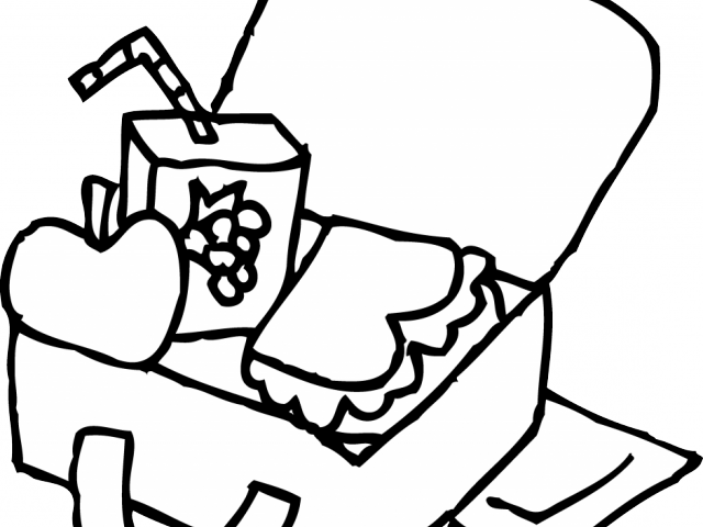 Lunch Clipart Black And White - Lunch Box Black And White - Png Download (640x480), Png Download