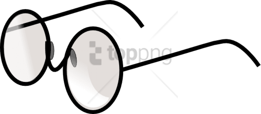 Free Png Download Glasses Frames Clipart Png Images - Cartoon Black And White Glasses Transparent Png (850x373), Png Download