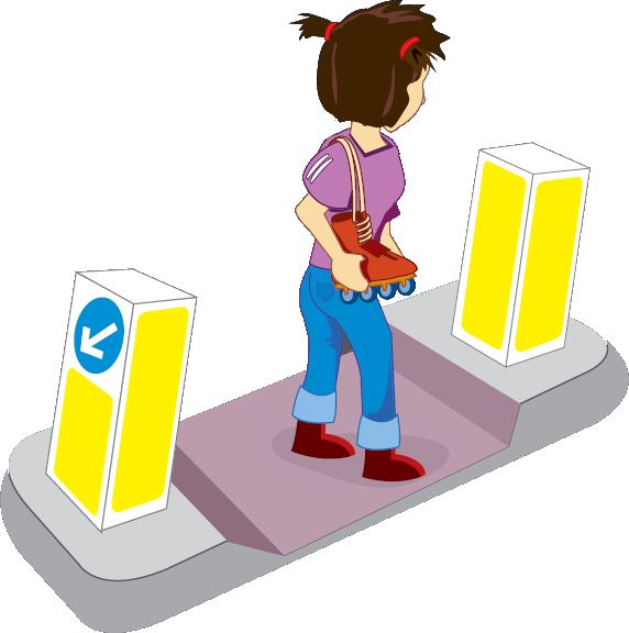 Cartoon Of Su Li Crossing The Road Clipart (572x576), Png Download