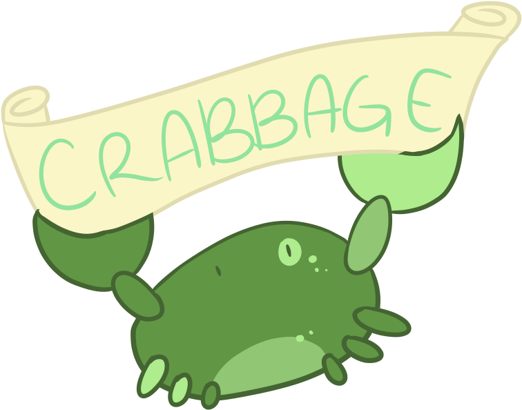 Crabbage The Little Green Crab By Purrtok - Cartoon Clipart (756x594), Png Download