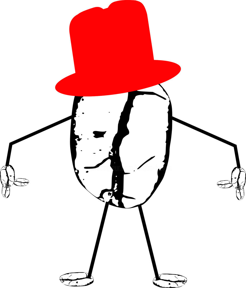 Coffee Bean With Hat Digital Arts - Cartoon Clipart (1026x1200), Png Download