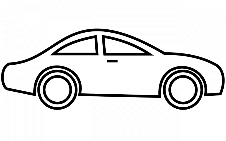 Download Car Clipart Black And White - White Car Clipart Png Transparent Png (768x480), Png Download