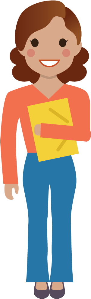 A Smiling Camhs Staff Member - Cartoon Clipart (438x998), Png Download