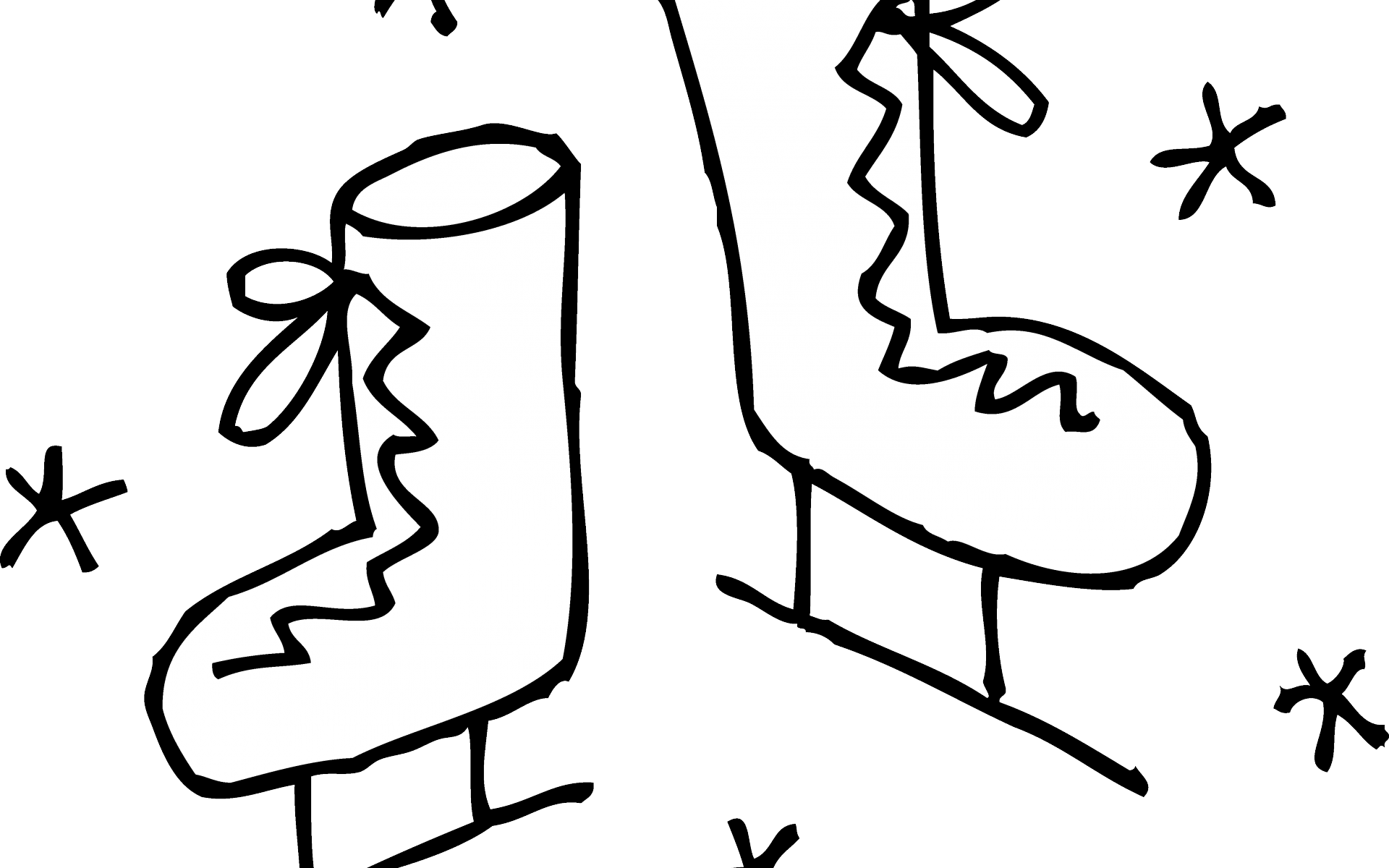 Legs Clipart Border - Cartoon Ice Skates Drawing - Png Download (1920x1200), Png Download