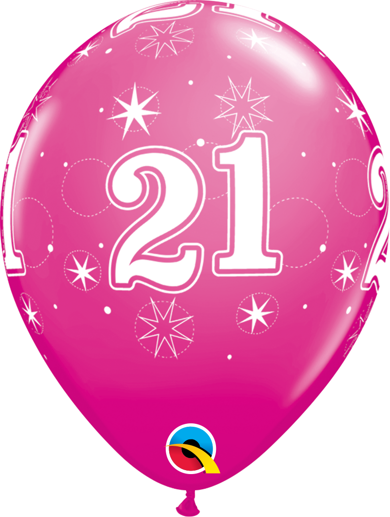 Wild Berry 21st Birthday Latex Balloons - 40th Birthday Balloon Clipart - Png Download (800x1060), Png Download