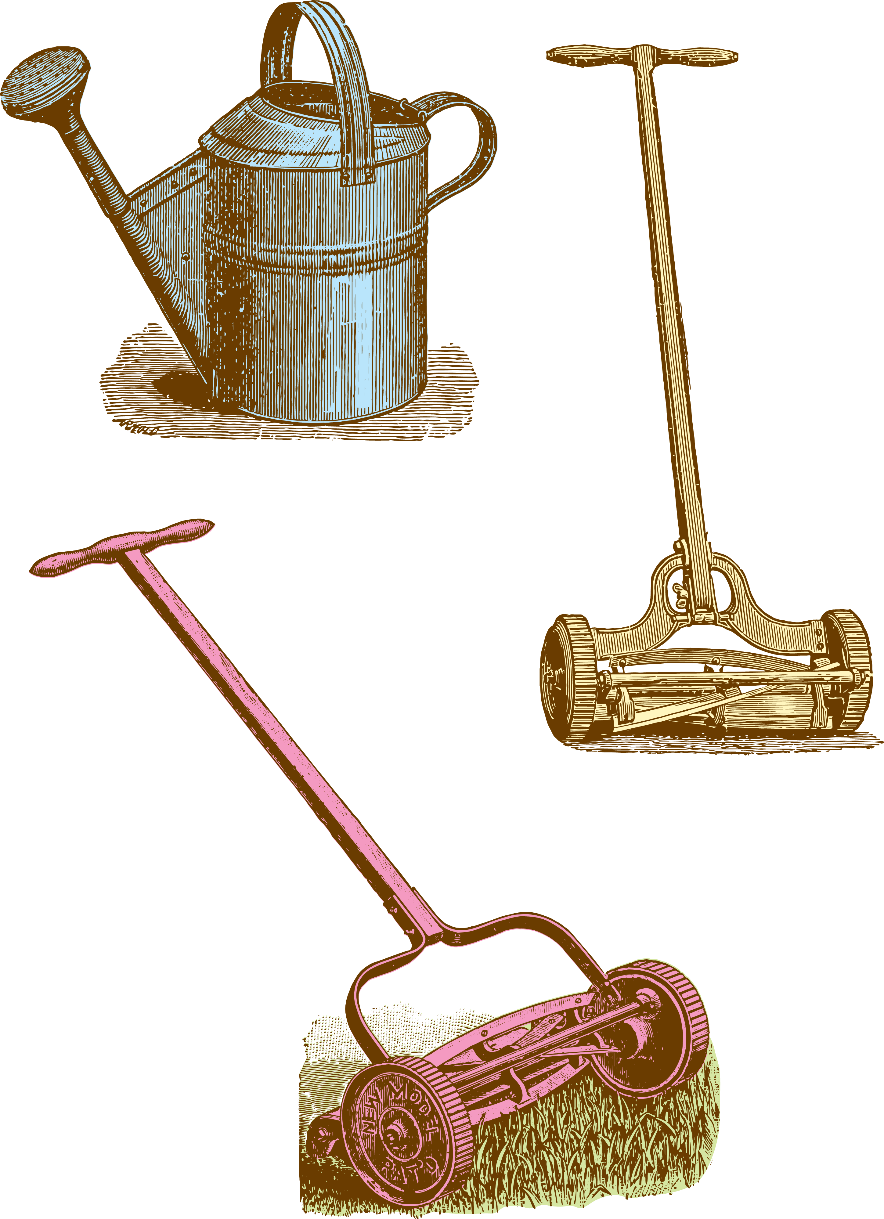 Vintage Garden Tools Clip Art Free - Png Download (2910x4010), Png Download