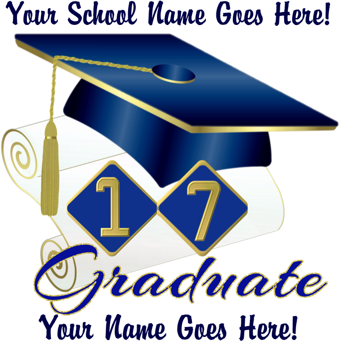 Blue Graduate Cap And Diploma Body Suit - Graduation Clipart (700x700), Png Download