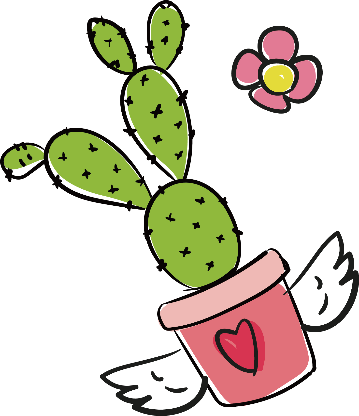Potted Plants Clipart Pink - Png Download (1461x1689), Png Download
