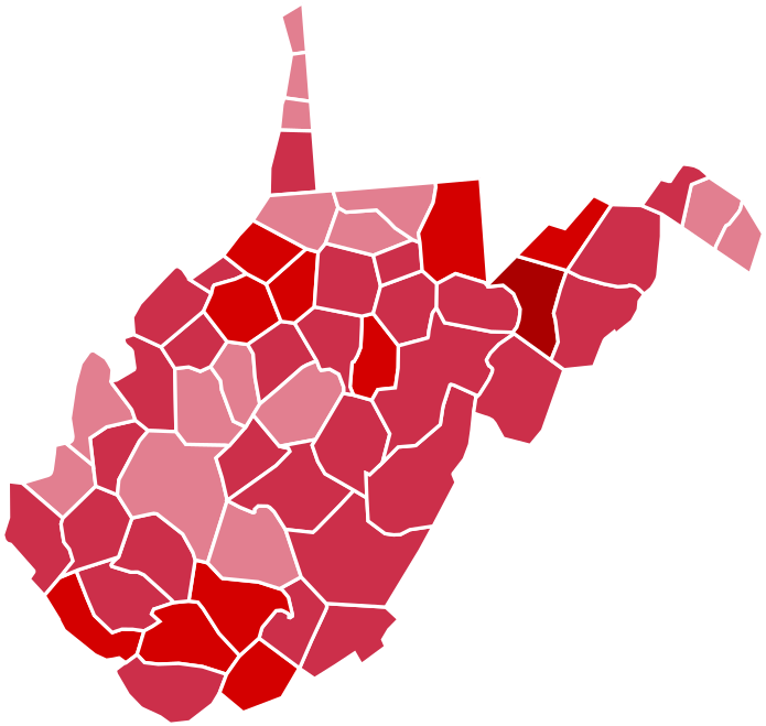 Download County Results West Virginia 2016 Election Map Clipart