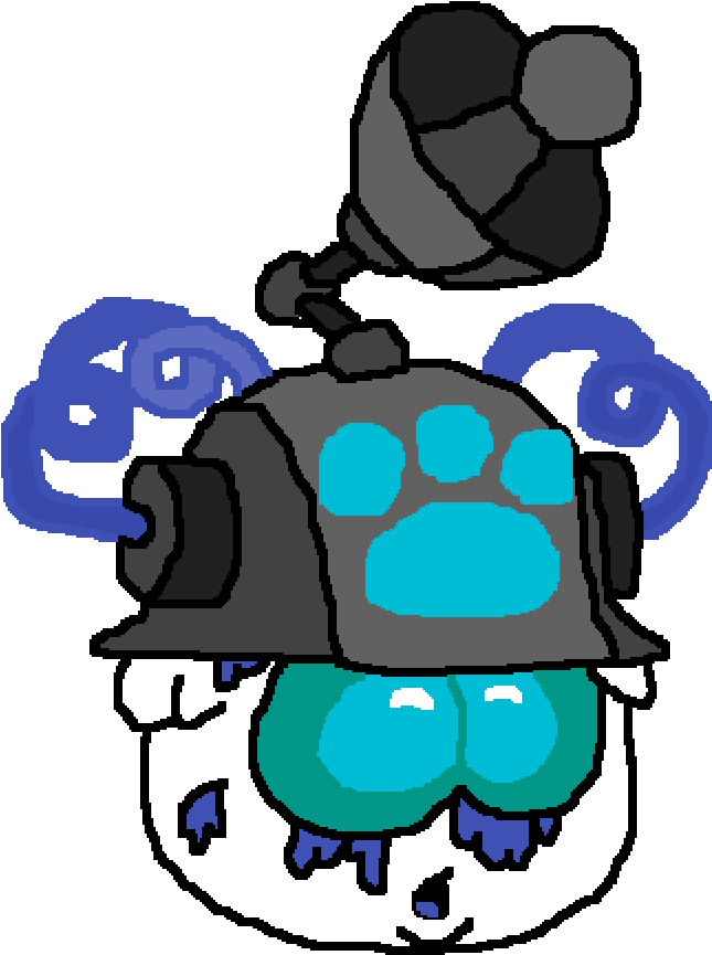 Damaged Snowbot With Brain Box Clipart (644x872), Png Download