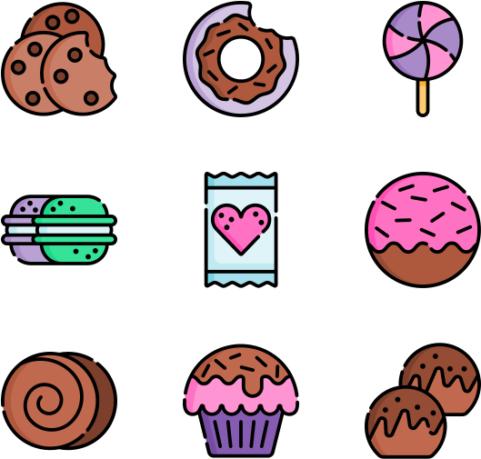 Sweets And Candies Clipart (600x564), Png Download