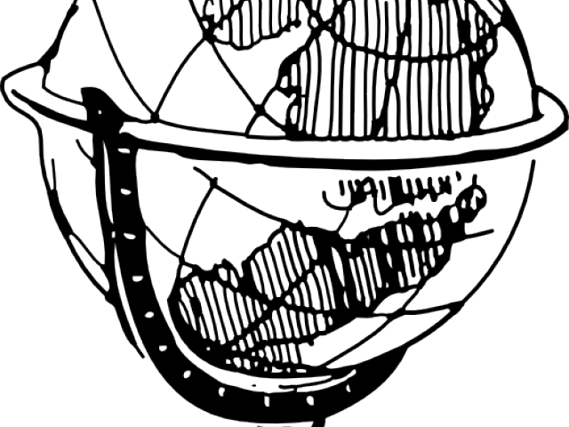 Old Paper Clipart The Globe - Globe Clip Art Black - Png Download (640x480), Png Download