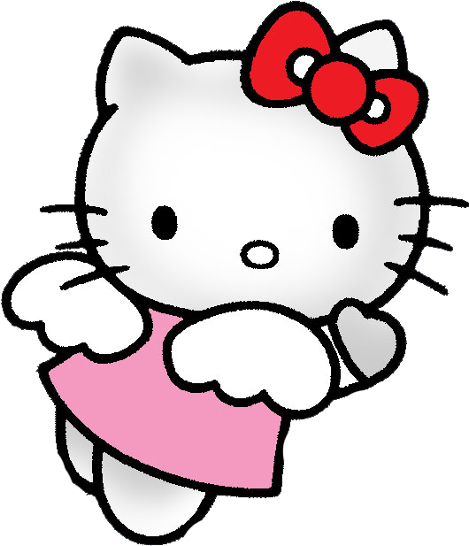 Hello Kitty Angel Photo Hkangelpink - Hello Kitty Coloring Pages Pdf Clipart (552x654), Png Download