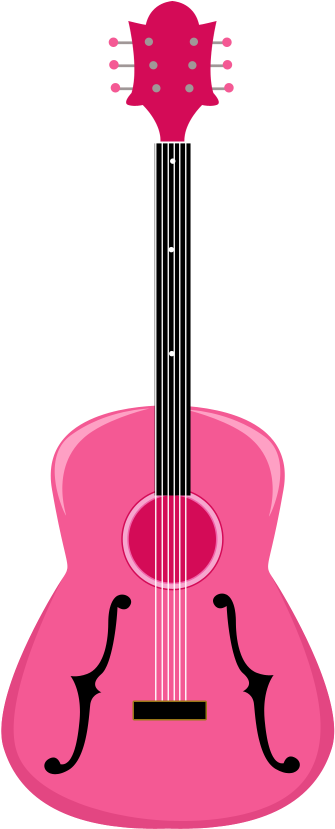 Acoustic Clipart Cowboy - Guitar Clip Art Pink - Png Download (600x900), Png Download