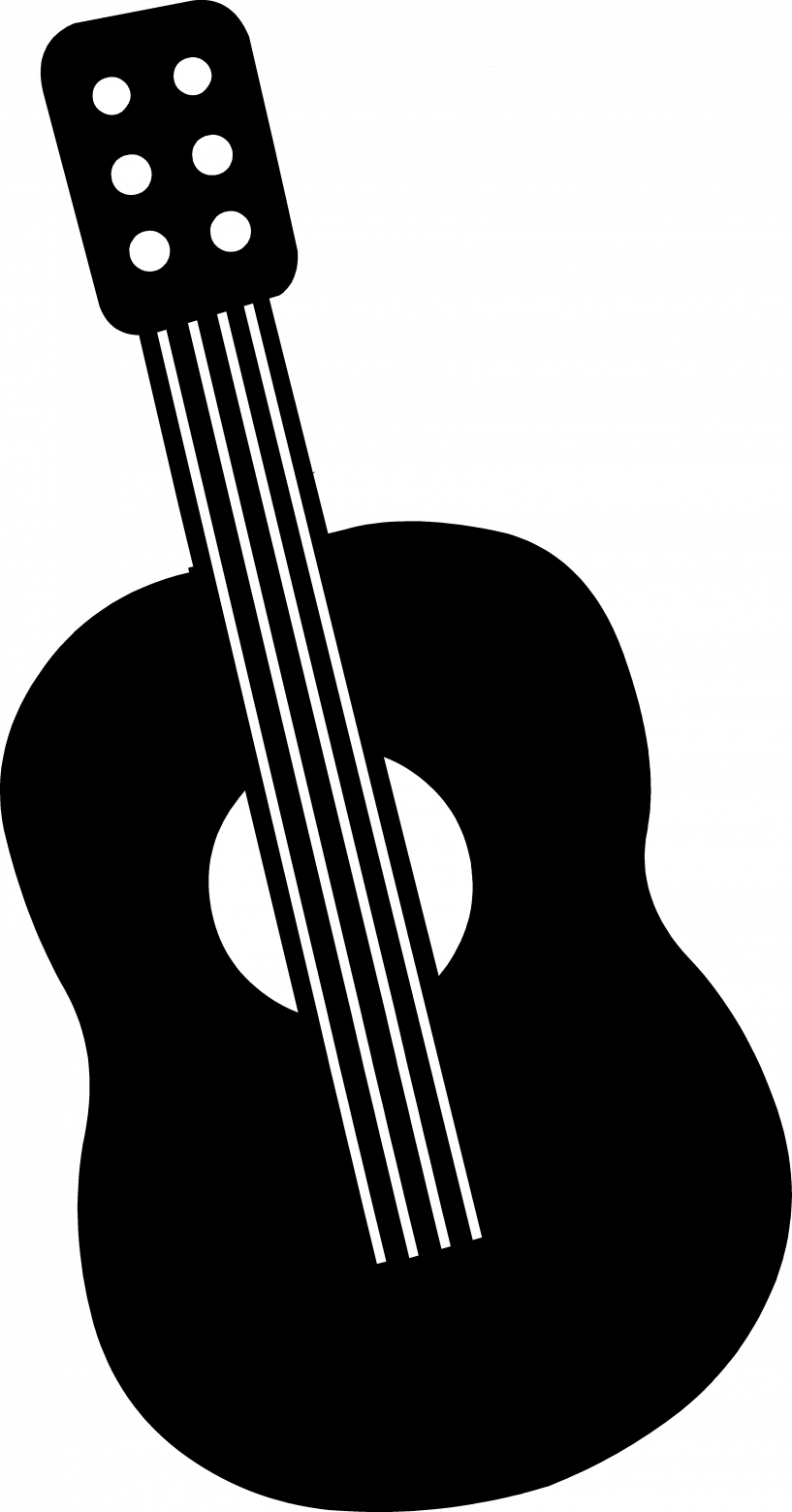 Guitar Clipart Silhouette - Png Download (817x1559), Png Download