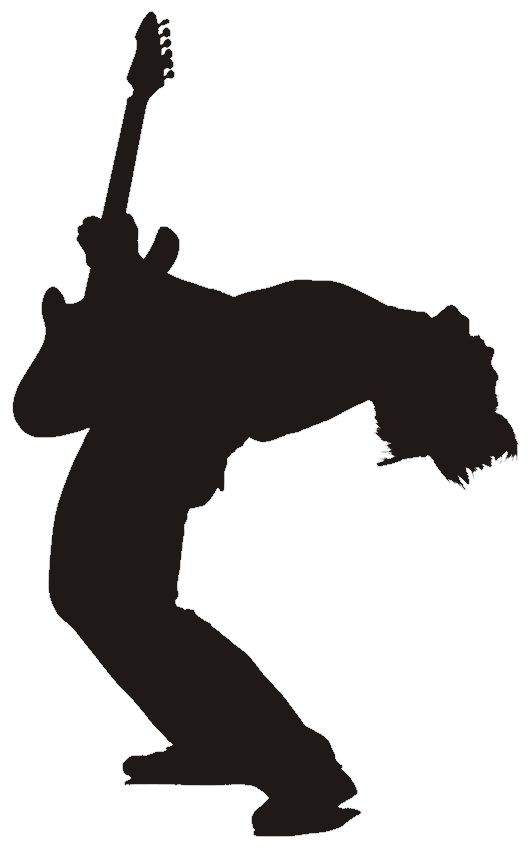 Rock Guitar Player Silhouette , Png Download - Guitarist Silhouette Png Clipart (529x848), Png Download
