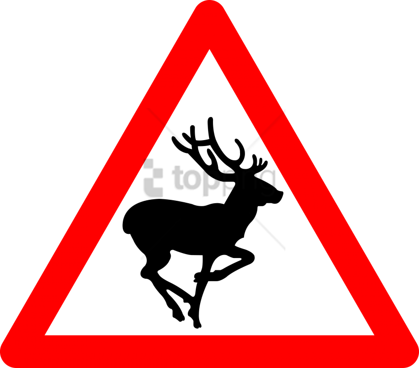 Free Png Download Deer Traffic Png Images Background - British Road Signs Animals Clipart (850x746), Png Download