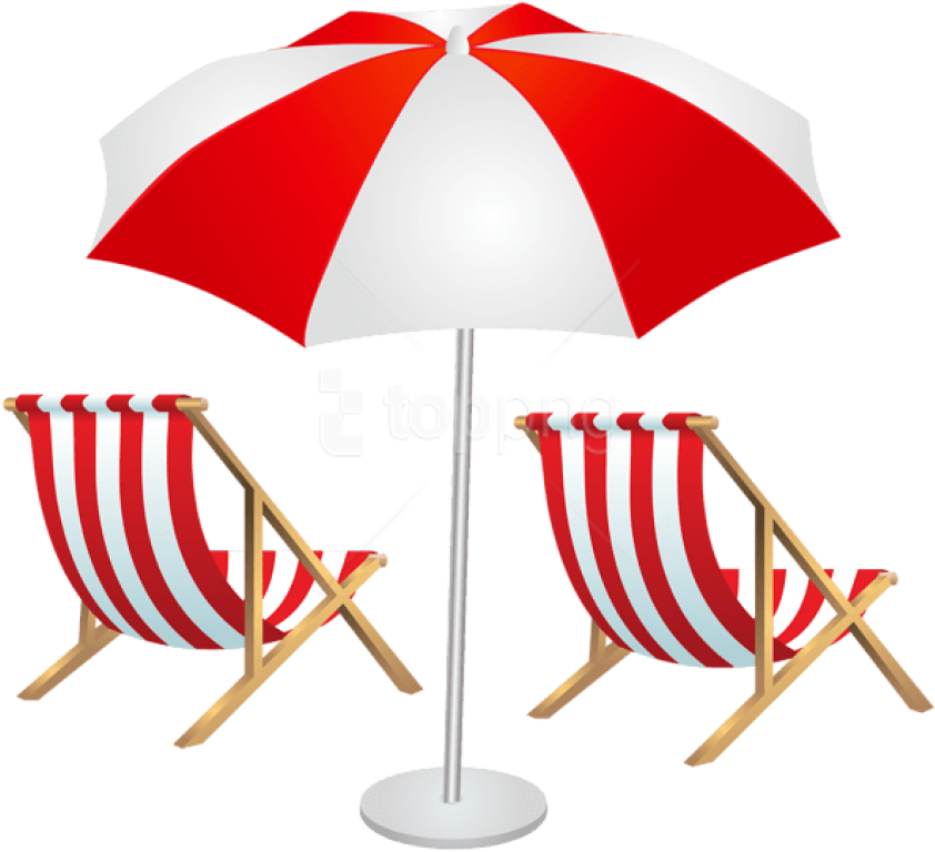 Download Beach Chairs And Umbrella Clipart Png Photo - Beach Chair With Umbrella Clipart Transparent Png (850x774), Png Download