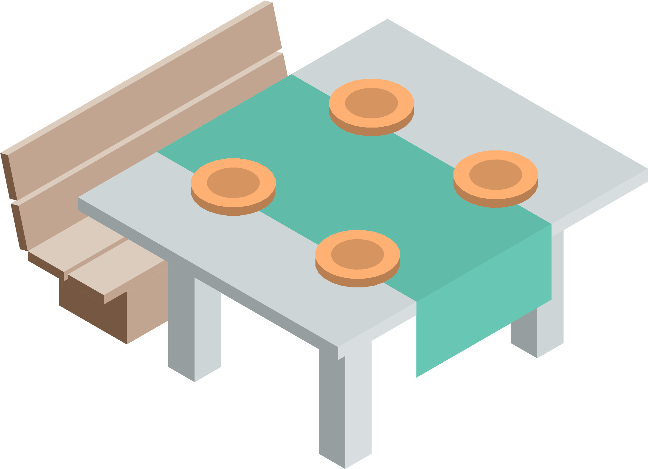 City Life Dimensional Tableware Png And Vector Image - Coffee Table Clipart (2501x2501), Png Download