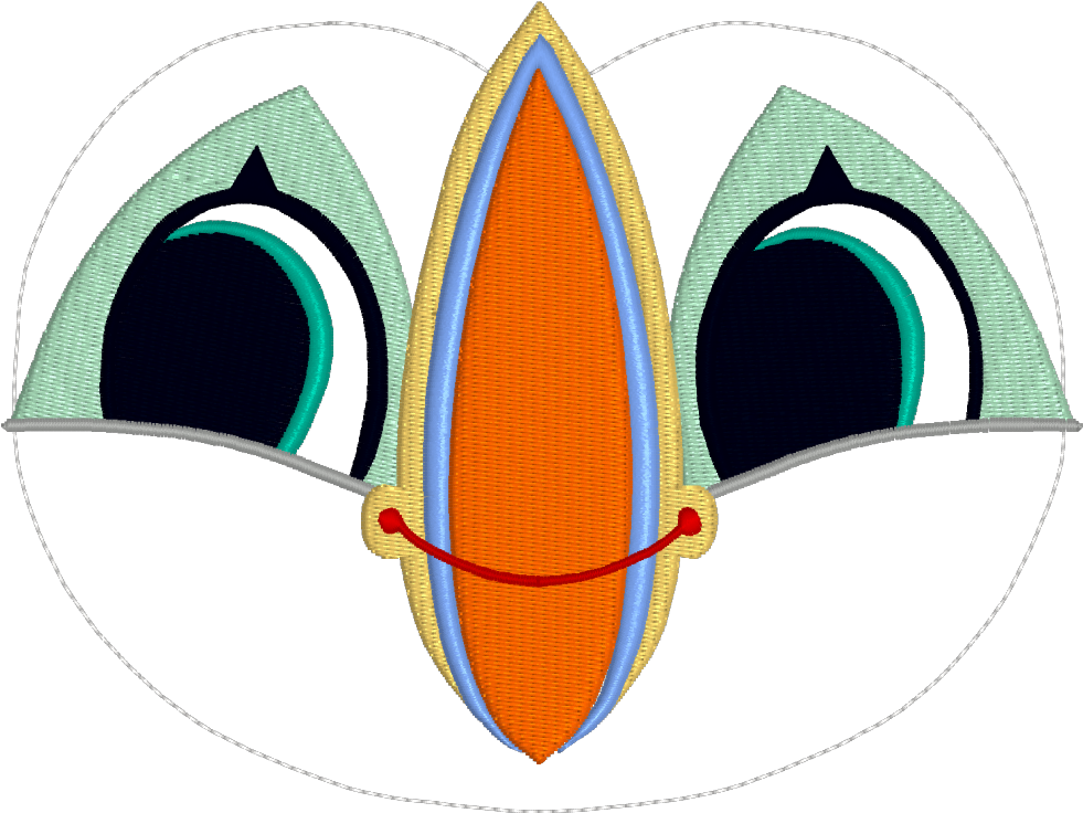 Puffin Rock Embroidery Design - Circle Clipart (1000x1000), Png Download