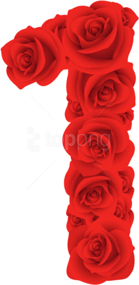 Free Png Download Red Roses Number One Clipart Png - Number One With Roses Transparent Png (480x951), Png Download