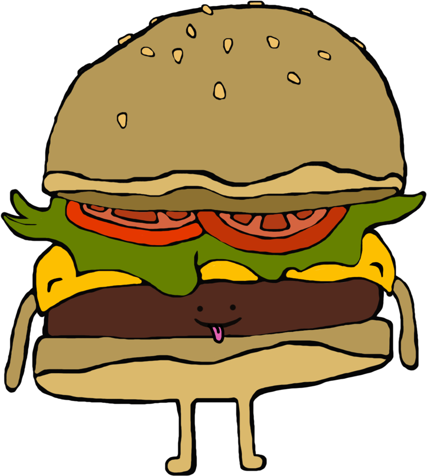 Cute Foods On Behance - Cheeseburger Clipart (1400x2141), Png Download