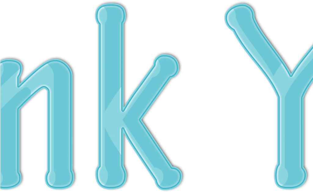 Thank You Cyan Blue Color Clipart - Png Download (1024x768), Png Download