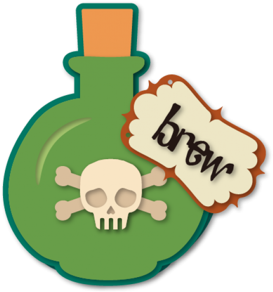 Potion Brew Bottle A6 Card - Skull Clipart (552x589), Png Download