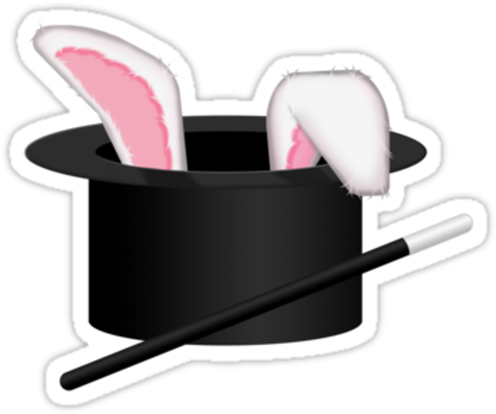 #magic #magician #hat #bunny #freetoedit - Rabbit In A Hat Clipart - Png Download (1024x983), Png Download