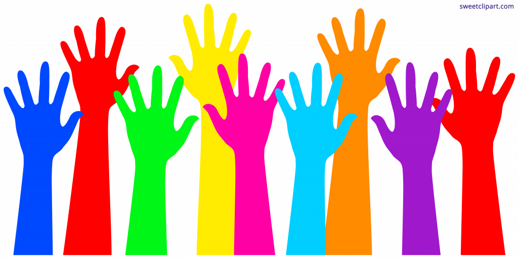 Download Hands Clip Art - Colorful Hands Clipart - Png Download (1024x511), Png Download