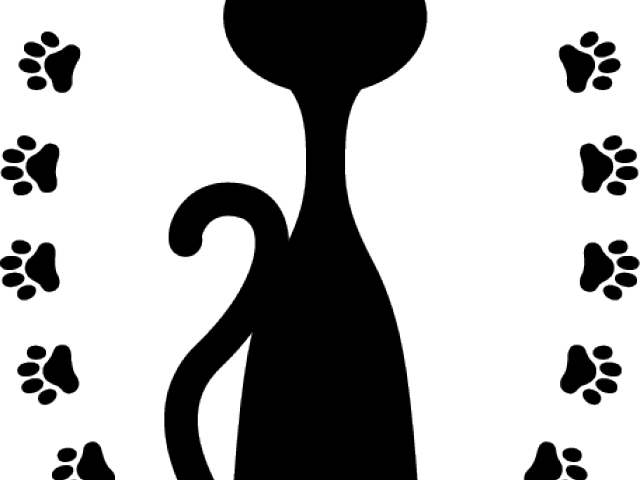 Black Cat Clipart Paw - Png Download (640x480), Png Download
