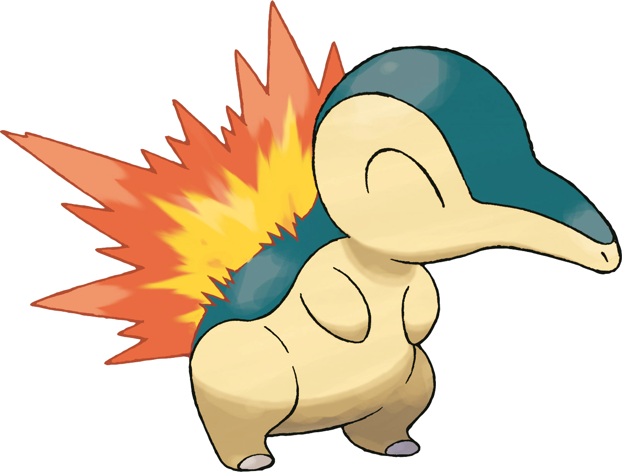 155cyndaquil - Fire Type Pokemon Drawing Clipart (1280x972), Png Download