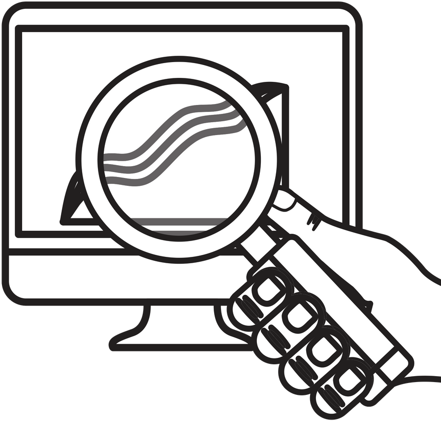 Bildschirm Mit Lupe Davor Clipart (1080x1080), Png Download